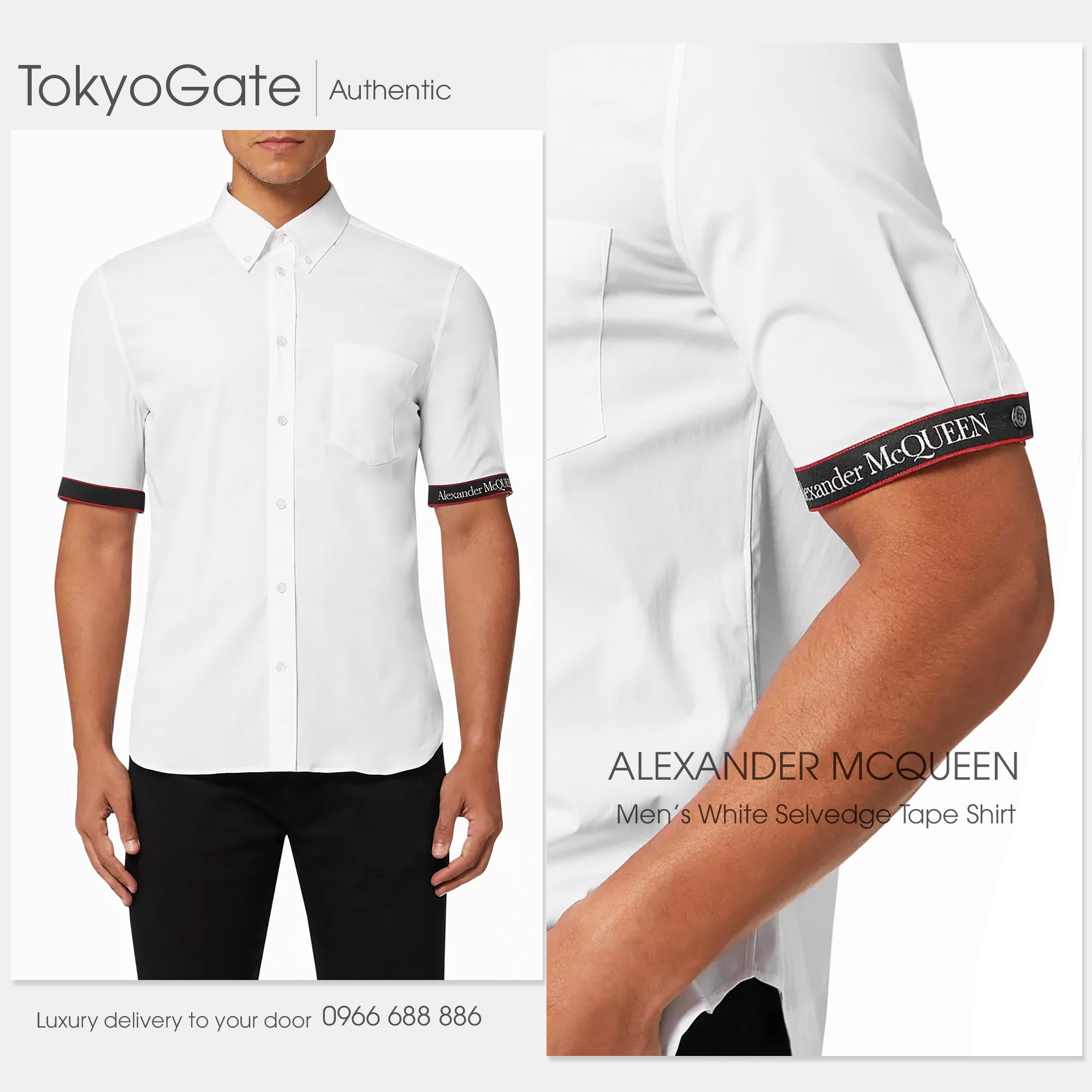 Áo sơ mi Alexander McQueen 685496 White Slim Fit