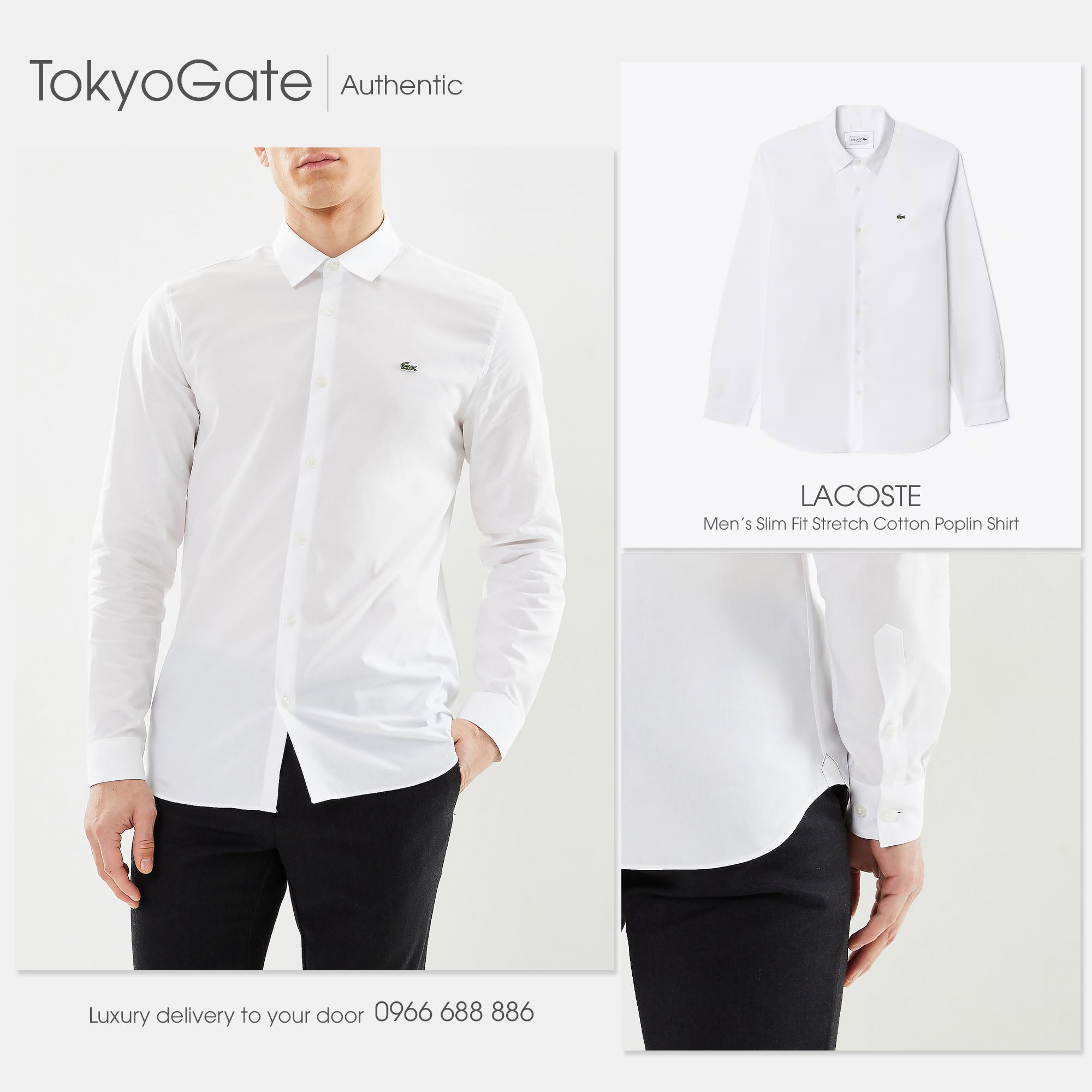 Áo sơ mi Lacoste CH5620 001 Regular Fit