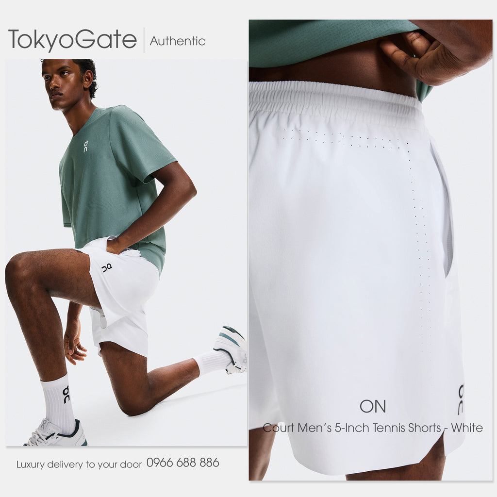 Quần short ON Tennis 1MG10190069 5" Court White Regular Fit