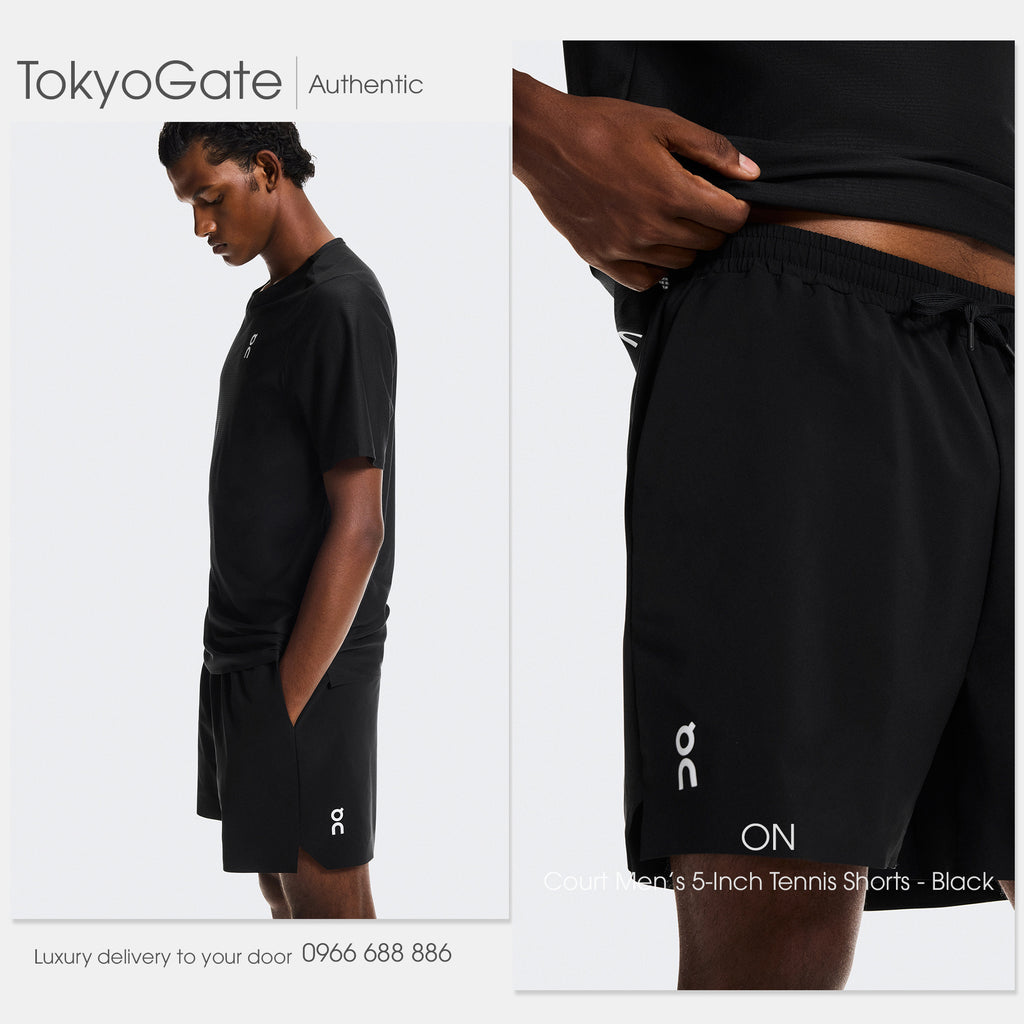Quần short ON Tennis 1MG10190553 5" Court Black Regular Fit