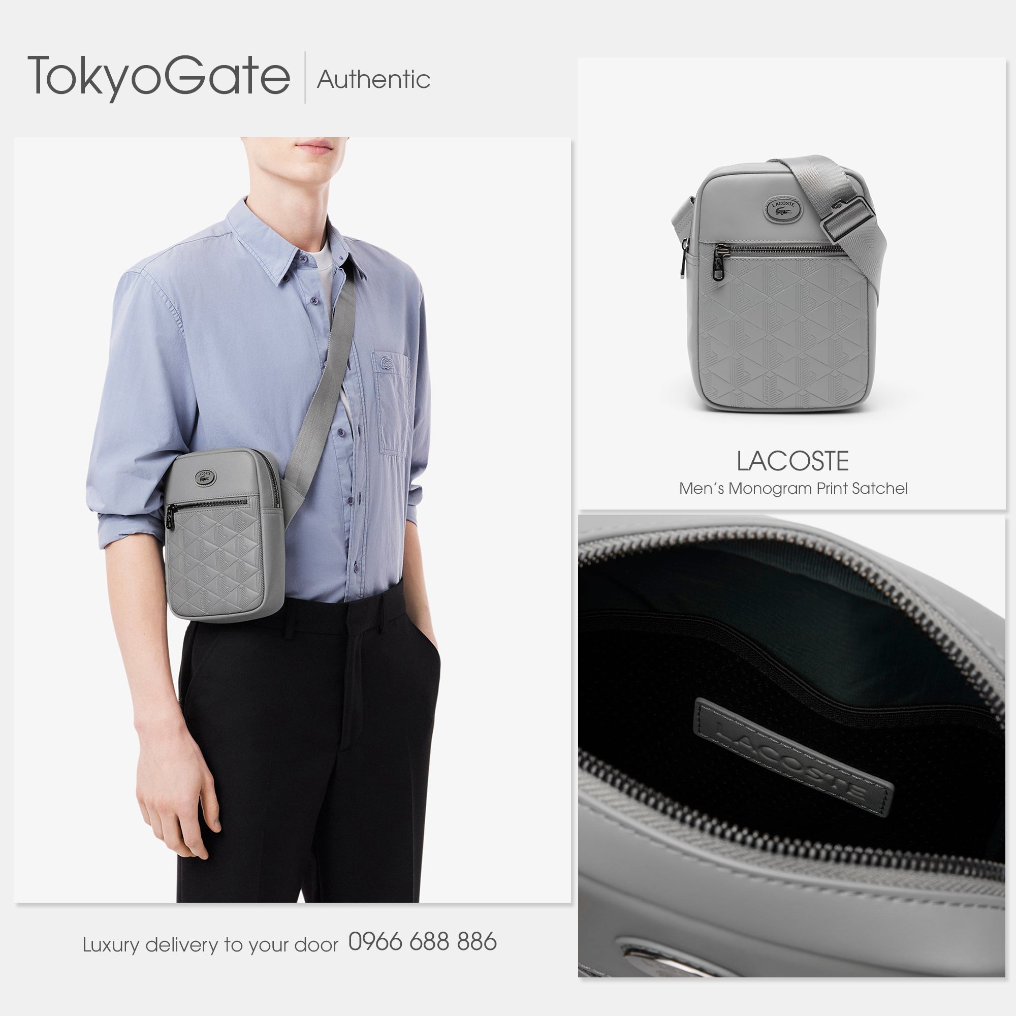 Túi Lacoste NH4486MR Q81 Monogram Shoulder Bag