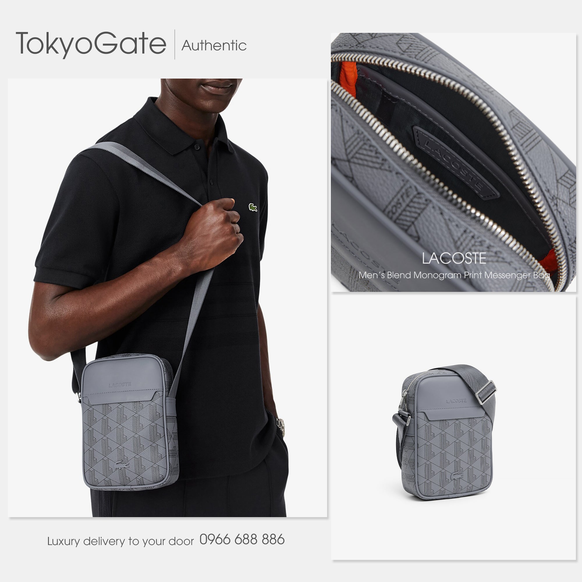 Túi Lacoste NH4410LX T22 The Blend Monogram Satchel