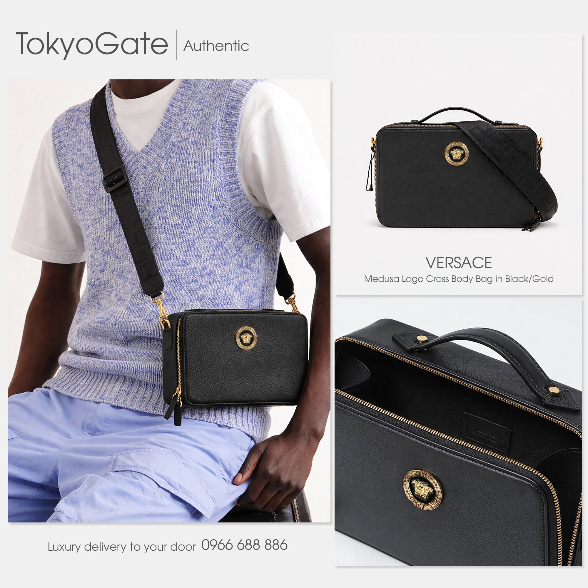 Túi Versace 1015570 1A02187 Versace Medusa Crossbody Clutch