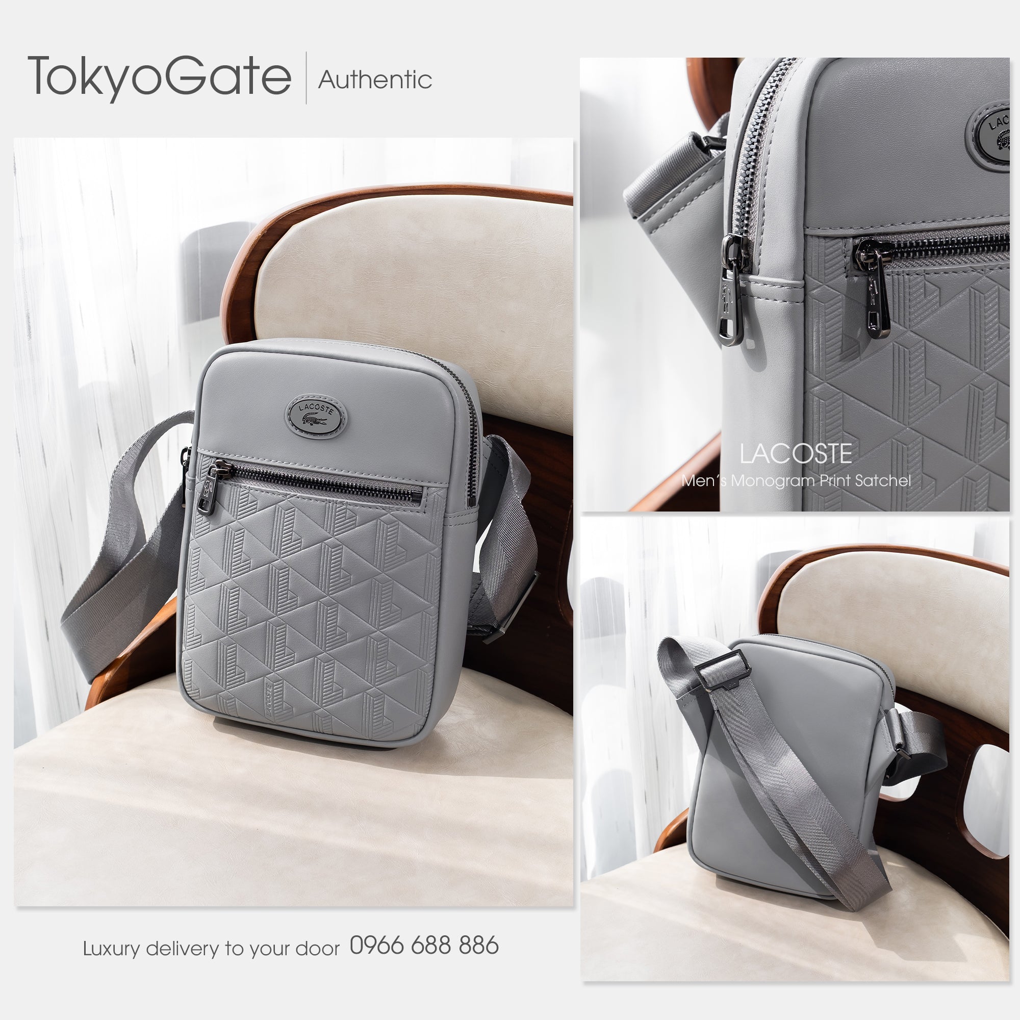 Túi Lacoste NH4486MR Q81 Monogram Shoulder Bag