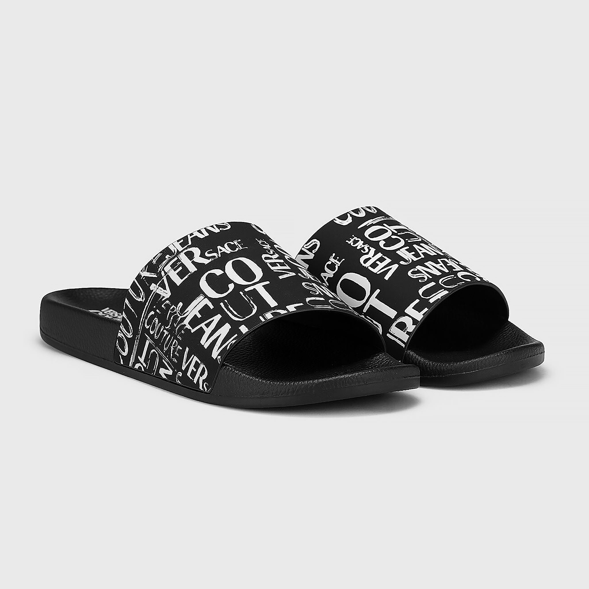 Dép Versace Jeans Couture 74YA3SQ4 Black Slides