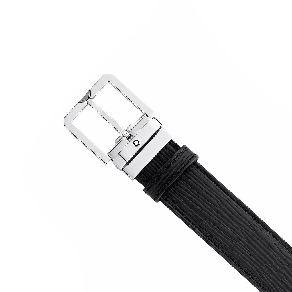 Dây lưng Montblanc MB131171 Black Grey Leather Belt
