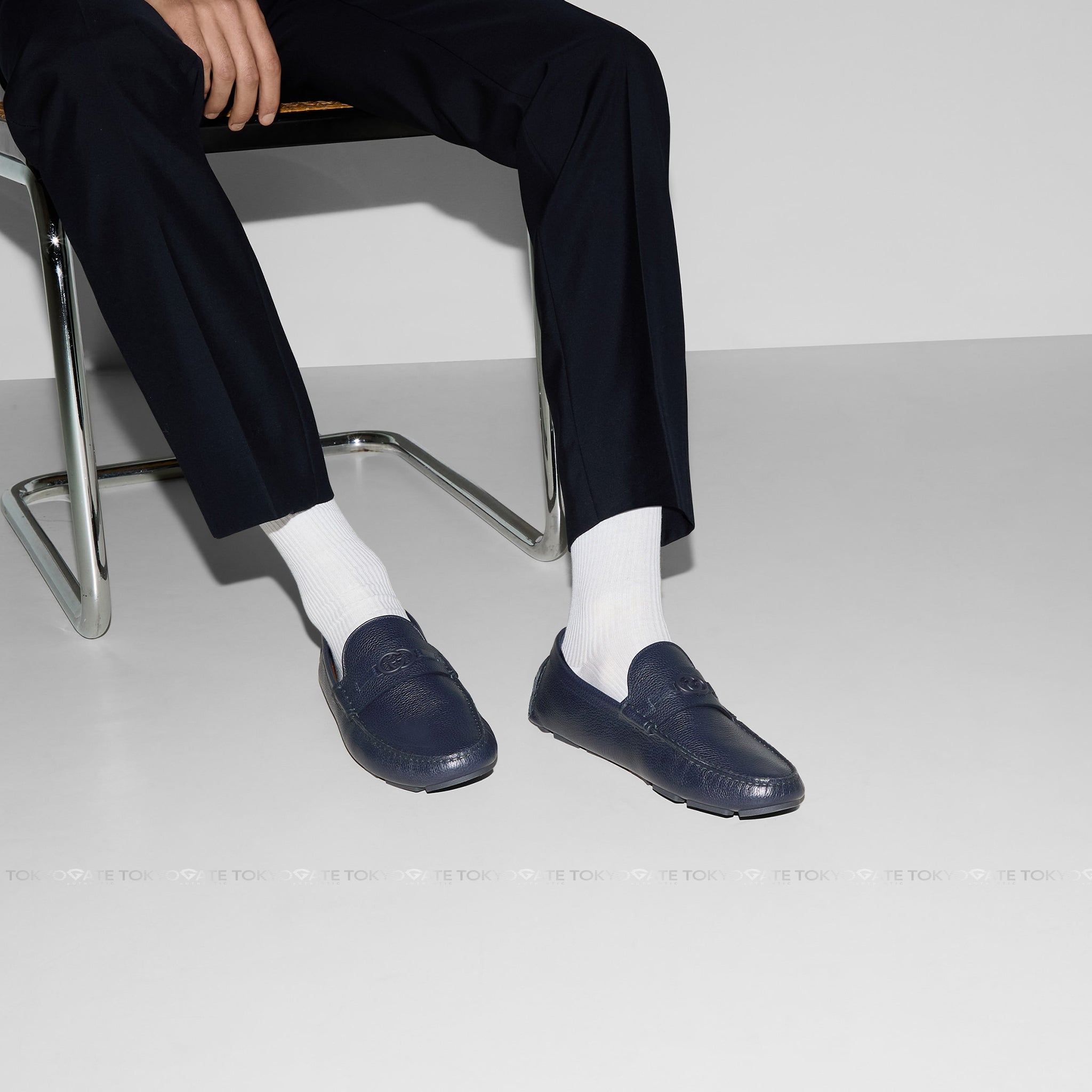 Giày Gucci 820658 AAEFR 4009 Havel Driver Loafer Navy