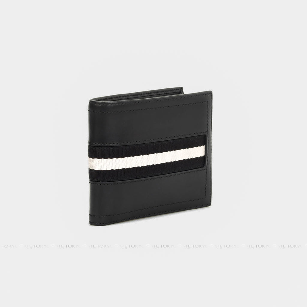 Ví Bally Tye Stripe Leather Wallet Black
