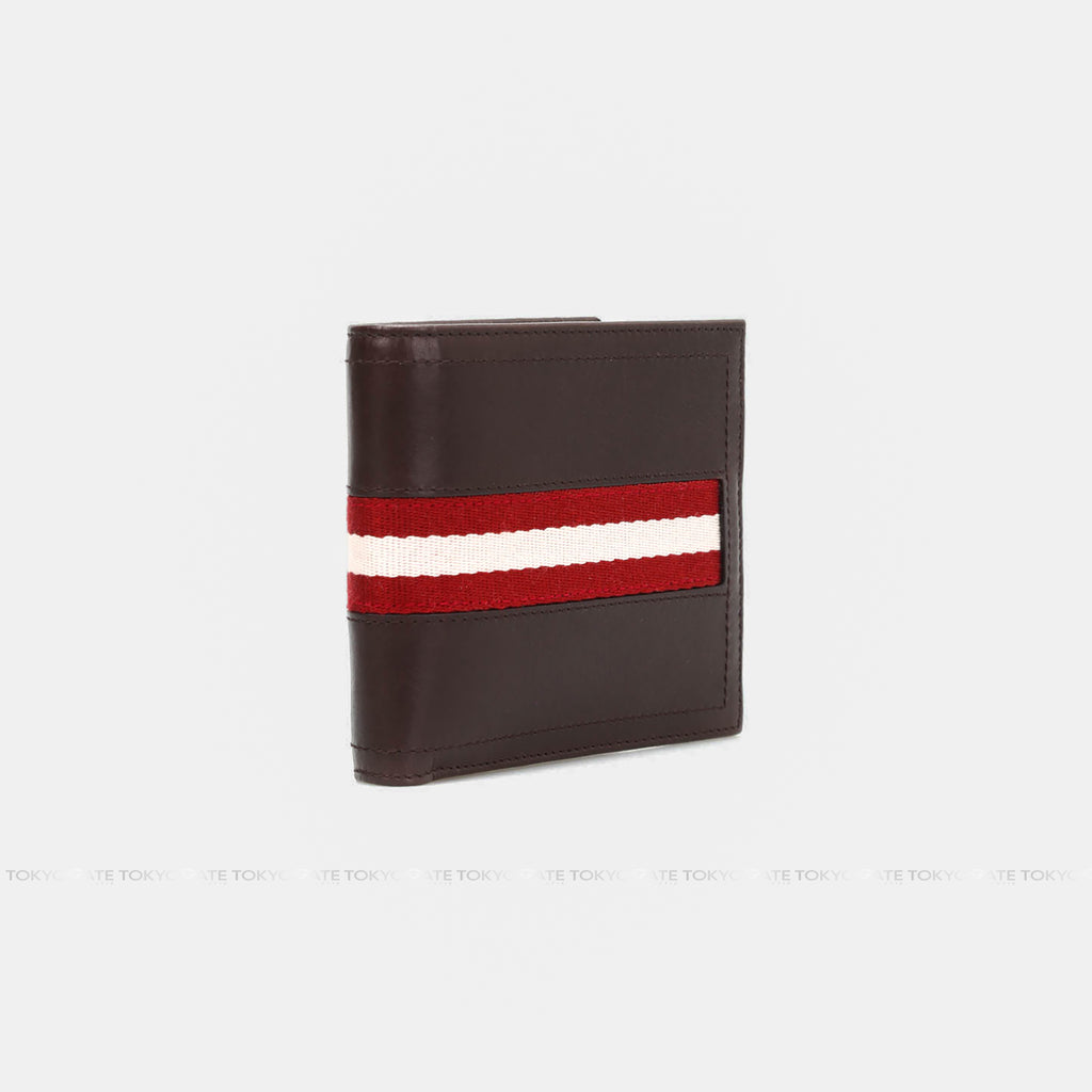 Ví Bally Tye Stripe Leather Wallet Brown