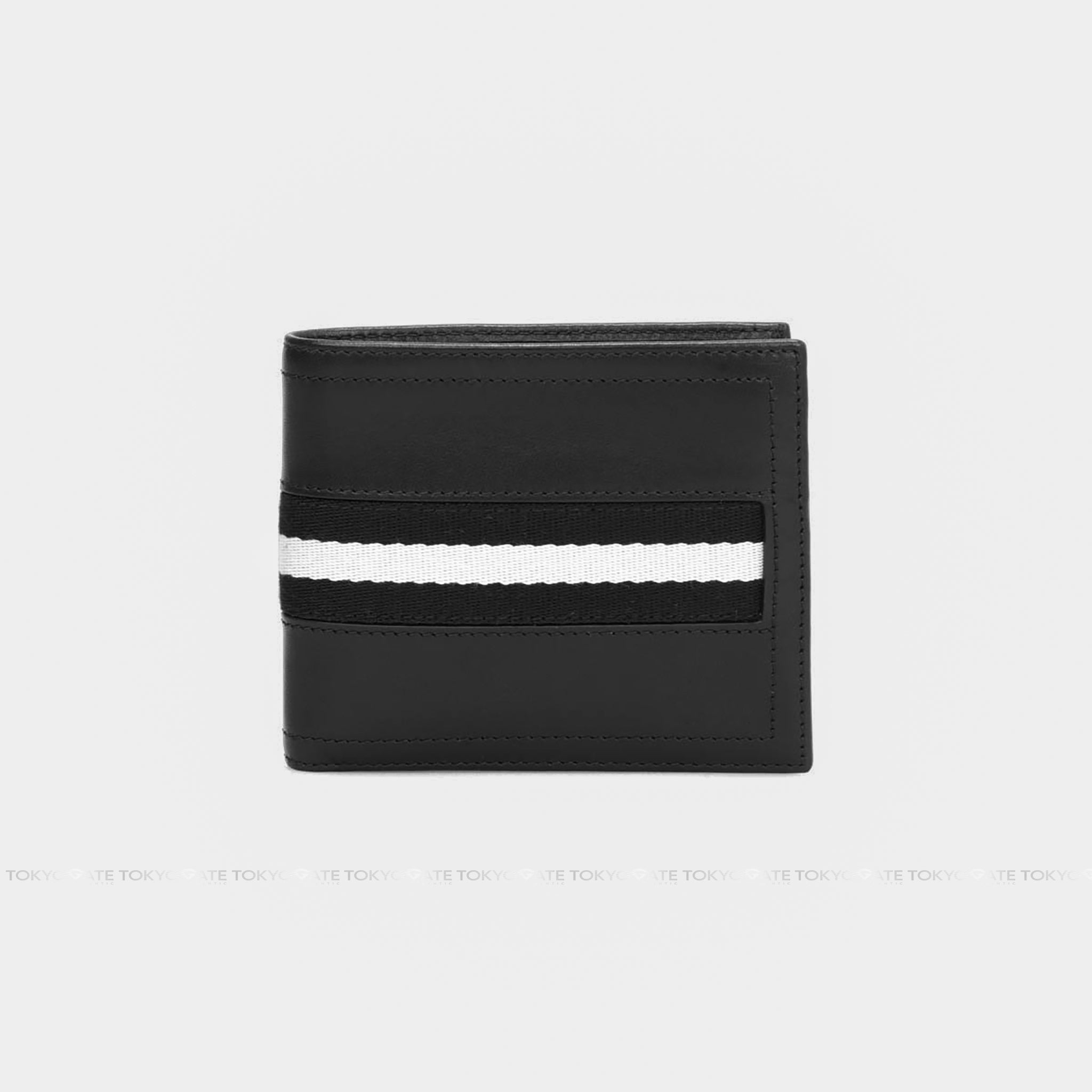 Ví Bally Tye Stripe Leather Wallet Black