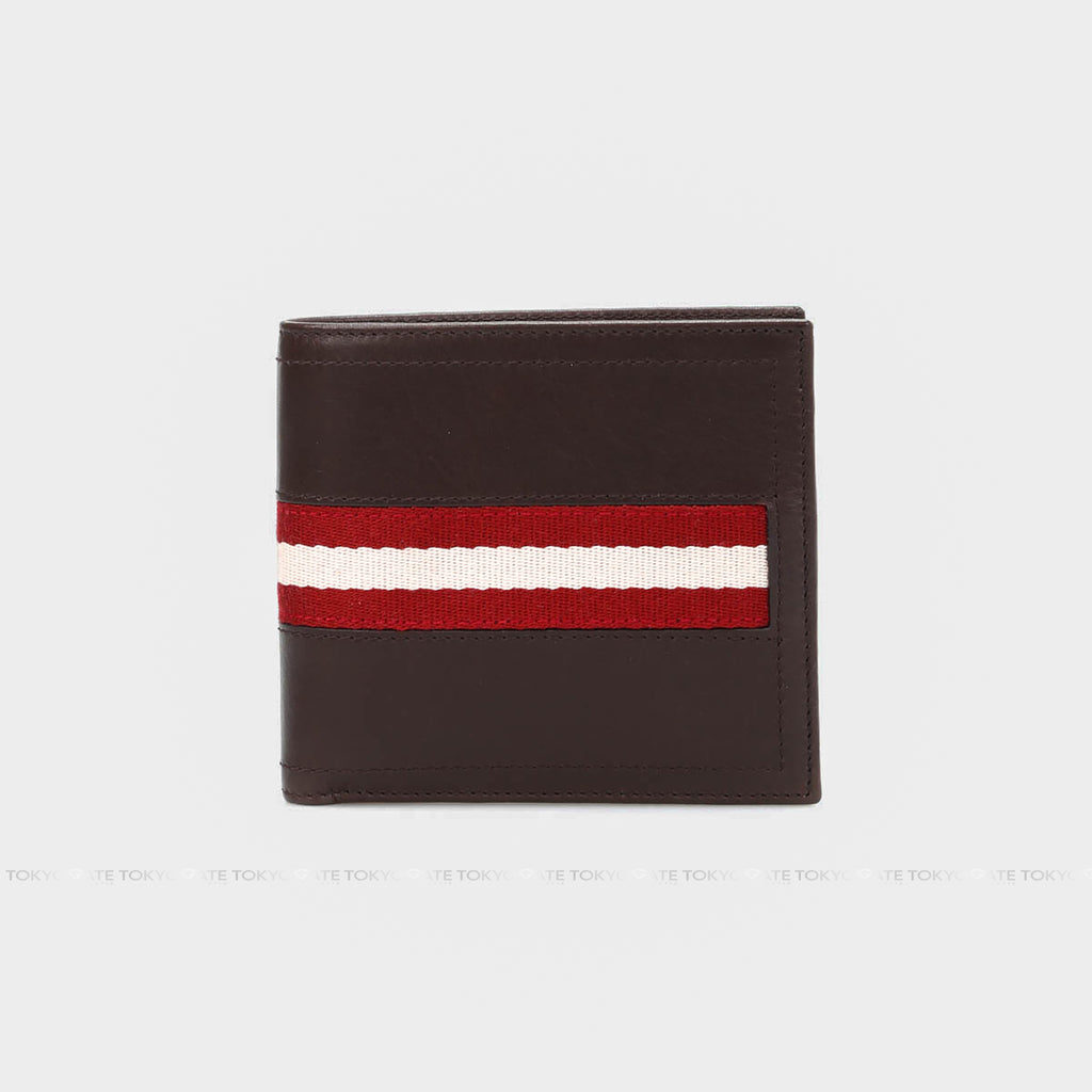 Ví Bally Tye Stripe Leather Wallet Brown
