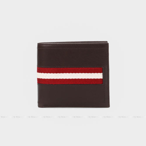 Ví Bally Tye Stripe Leather Wallet Brown