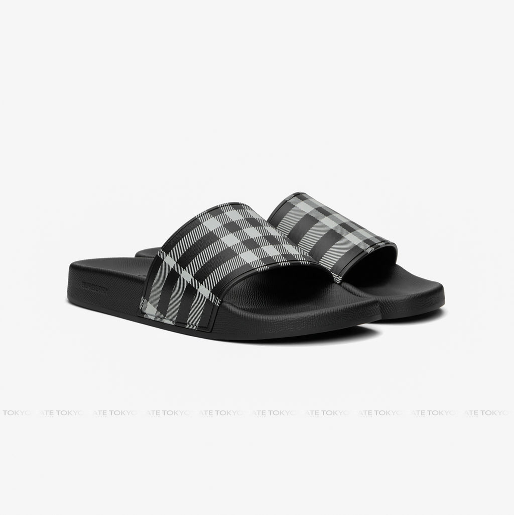 Dép Burberry 8107514 Furley Slides Black IP Check
