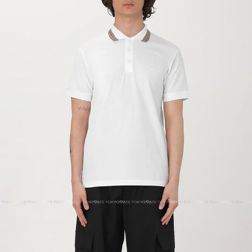 Áo polo Burberry 8053773 Pierson White Slim Fit