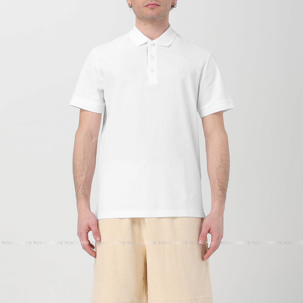 Áo polo Burberry 8055228 Eddie TB White Slim Fit