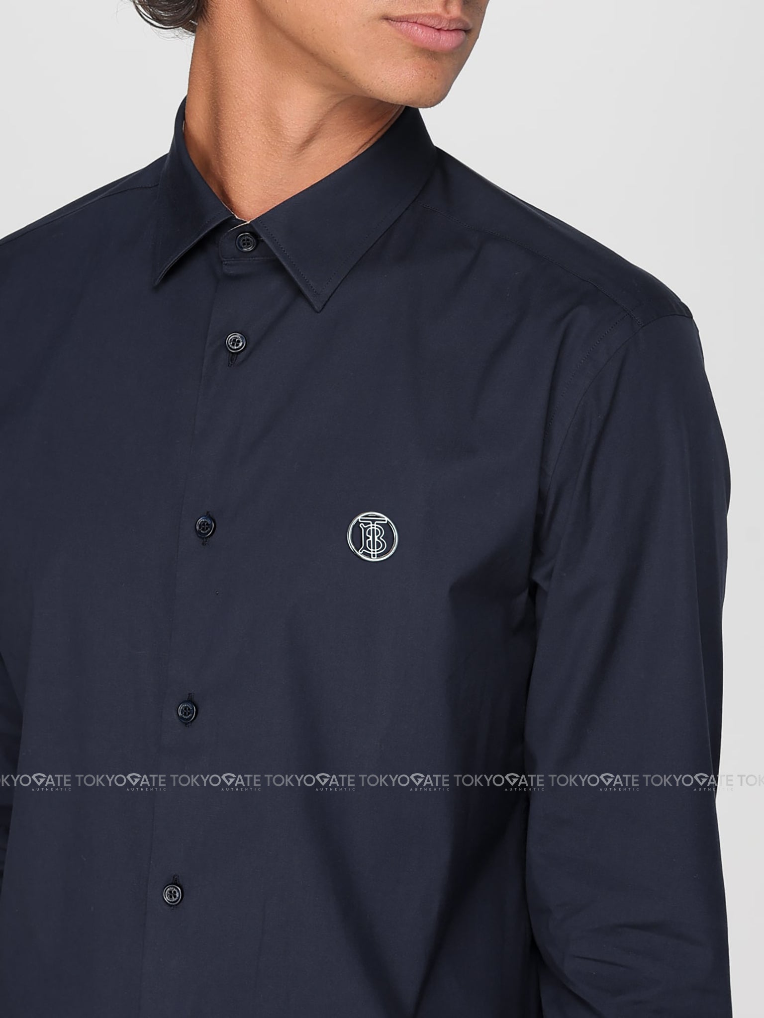 Áo sơ mi Burberry 8042897 Stanhill Navy Slim Fit