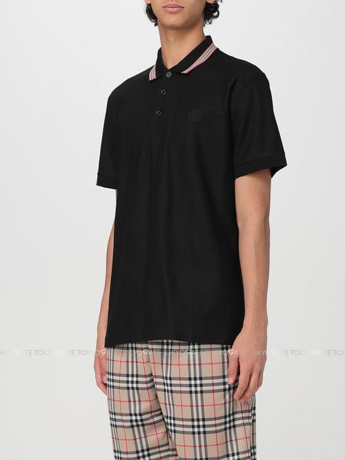 Áo polo Burberry 8053773 Pierson Black Slim Fit