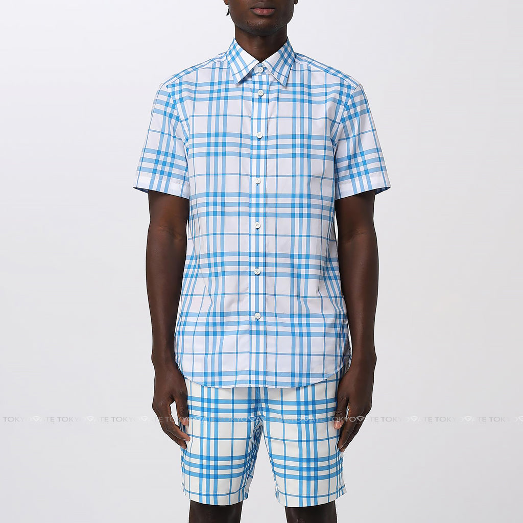 Áo sơ mi Burberry 8084693 Shefford Sky Blue Slim Fit