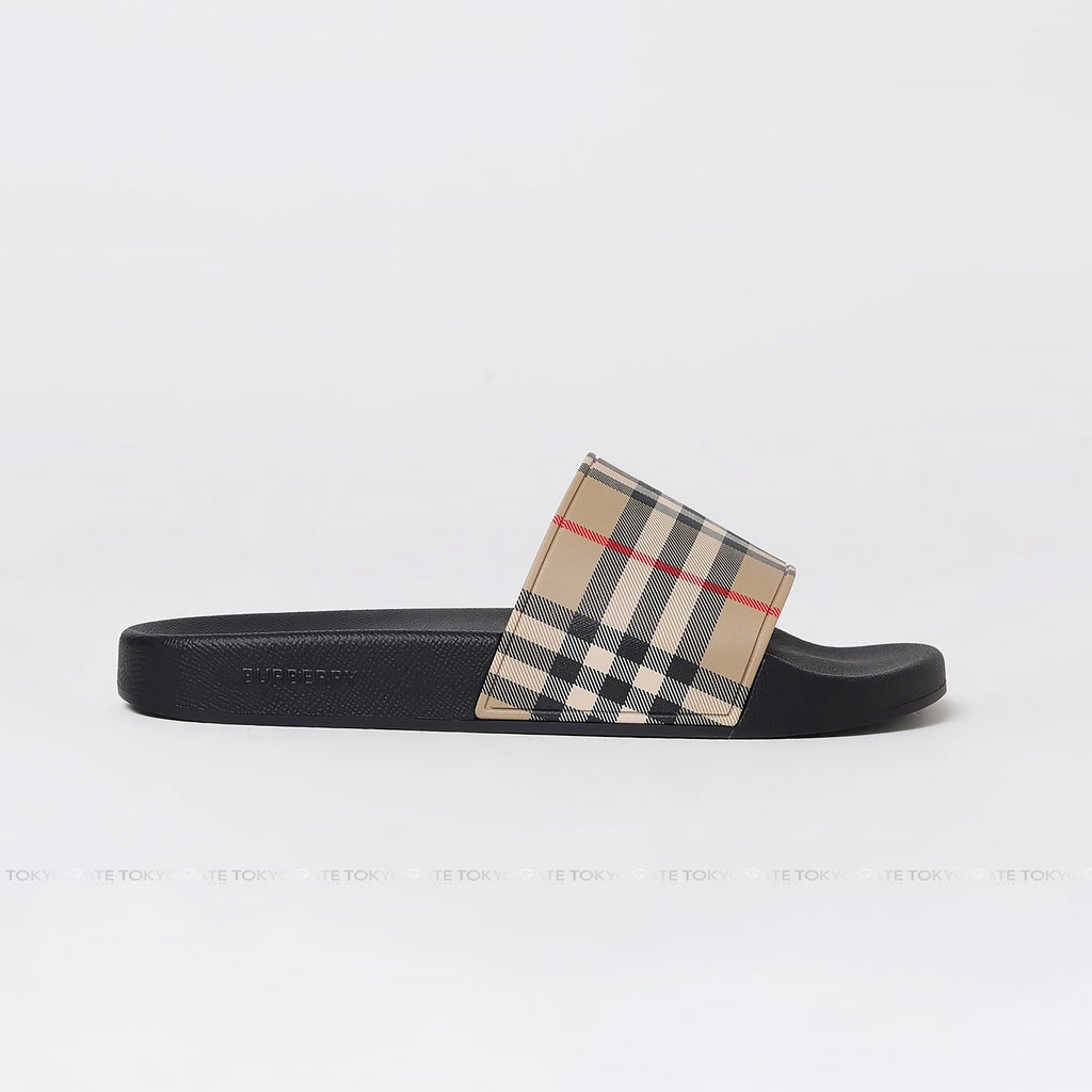 Dép Burberry 8056942 Check Slides Archive Beige IP Check
