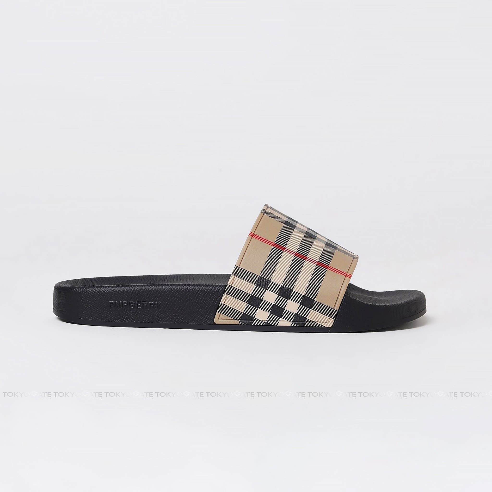 Dép Burberry 8056942 Check Slides Archive Beige IP Check