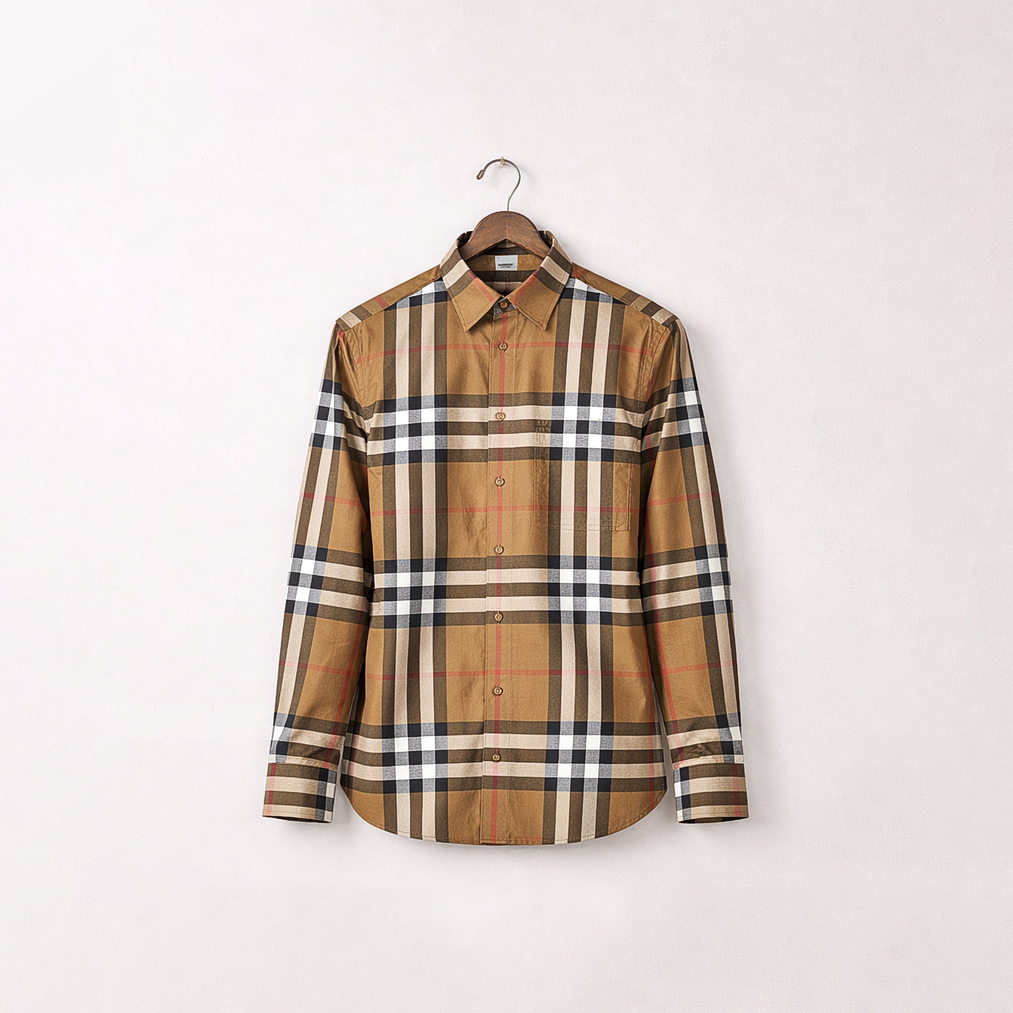 Áo sơ mi Burberry LS Claverdon Taupe Brown Slim Fit