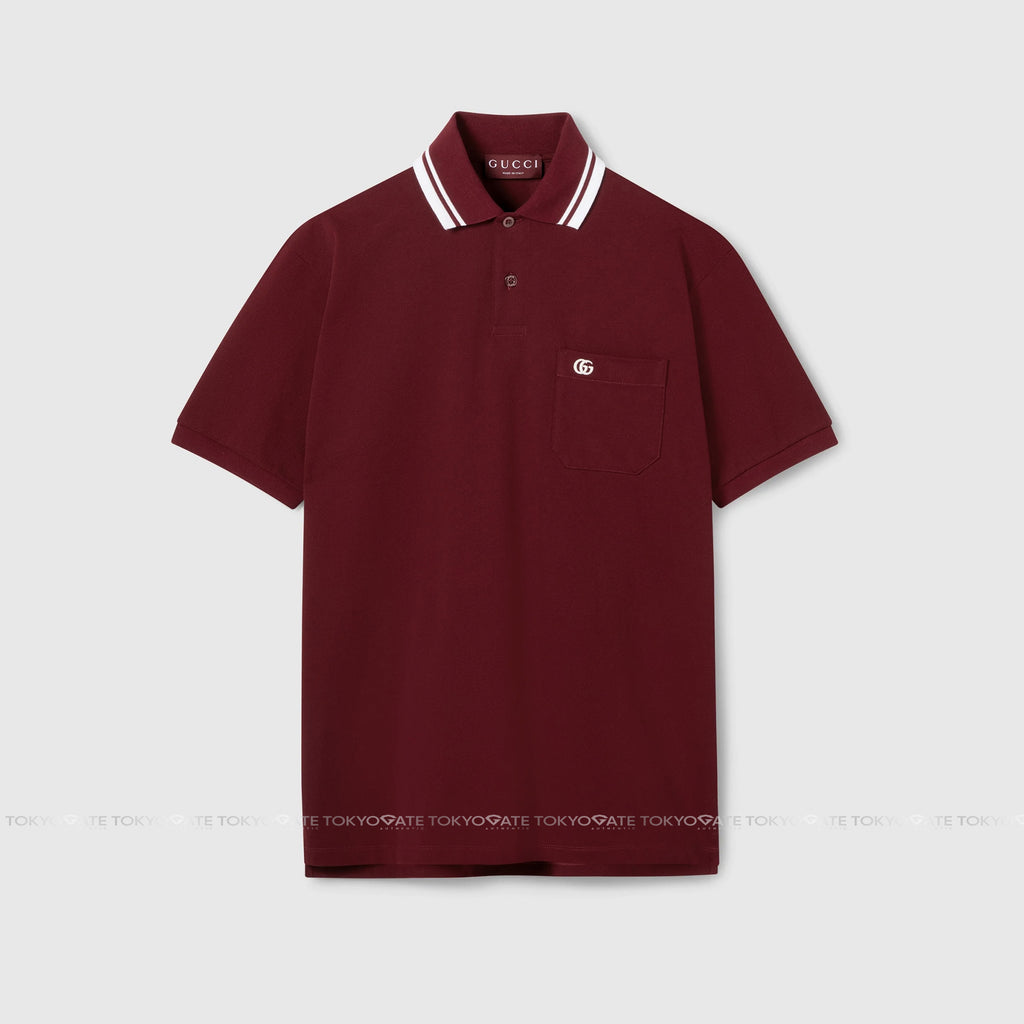 Áo polo Gucci 795174 XJHHM GG Cotton In Dark Red Regular Fit