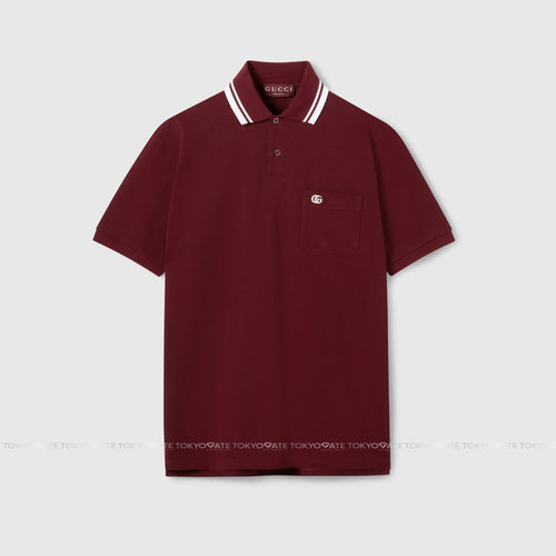 Áo polo Gucci 795174 XJHHM GG Cotton In Dark Red Regular Fit