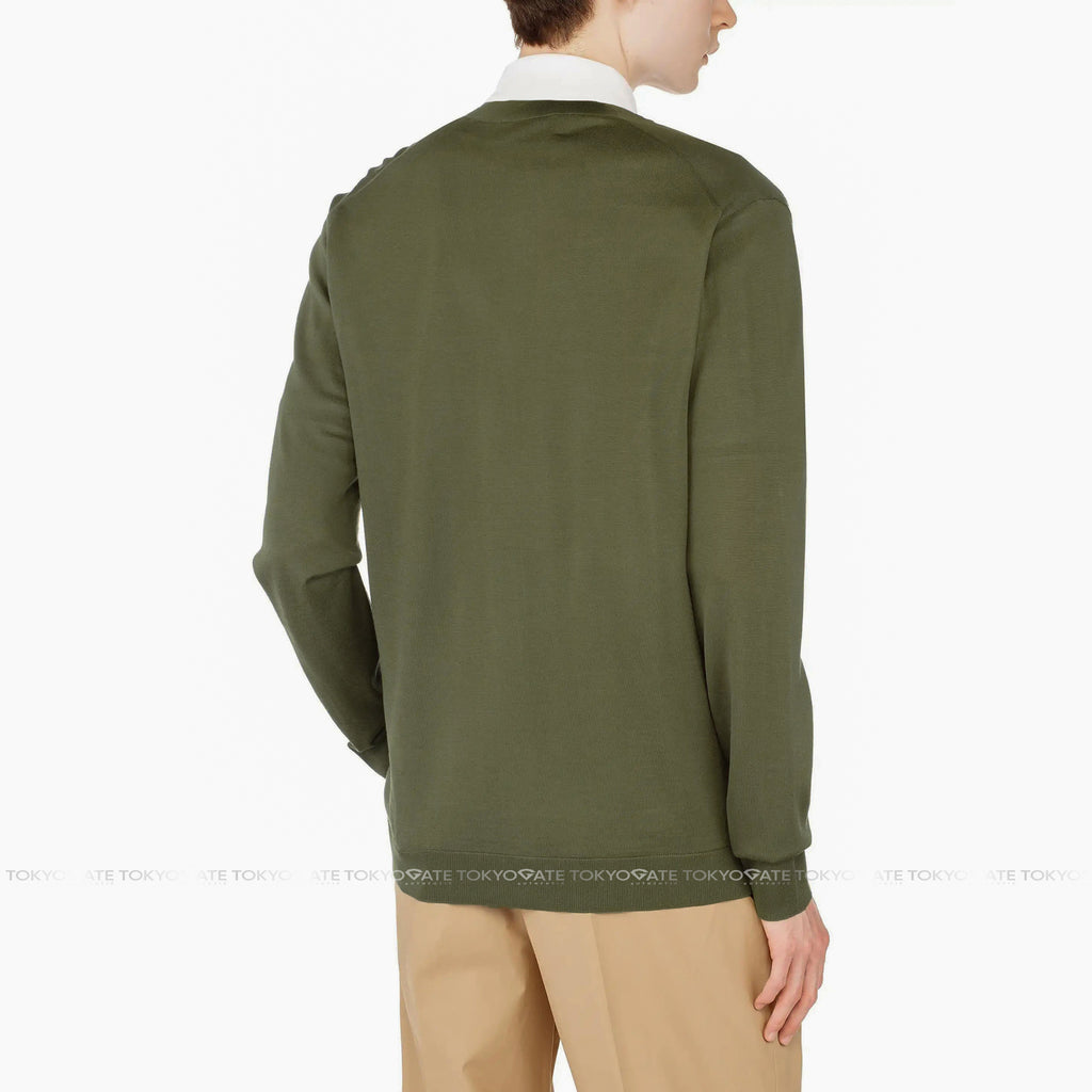 Áo khoác cardigan Gucci 822599 XKEP1 Inlay Logo Dark Green