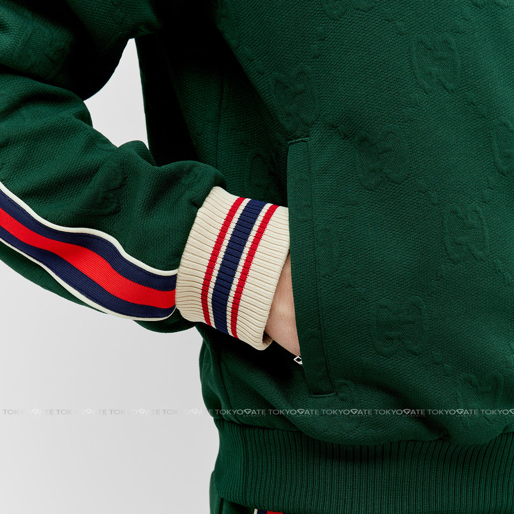 Áo khoác Gucci 662270 XJDE9 3754 GG Jacquard Jersey Zip Jacket Green