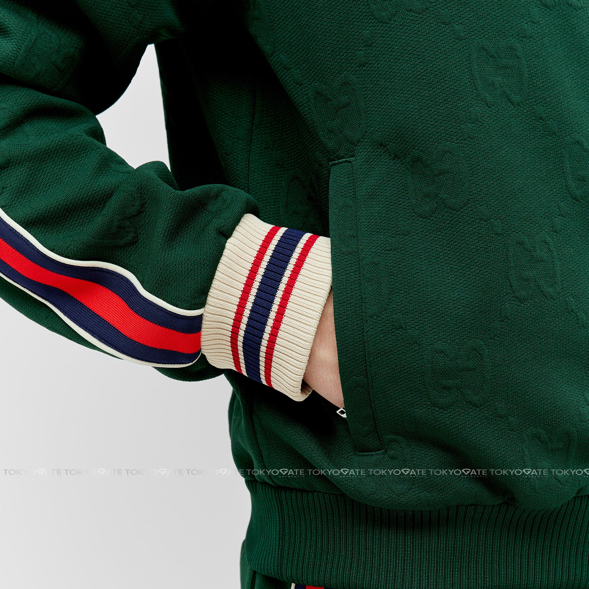 Áo khoác Gucci 662270 XJDE9 3754 GG Jacquard Jersey Zip Jacket Green