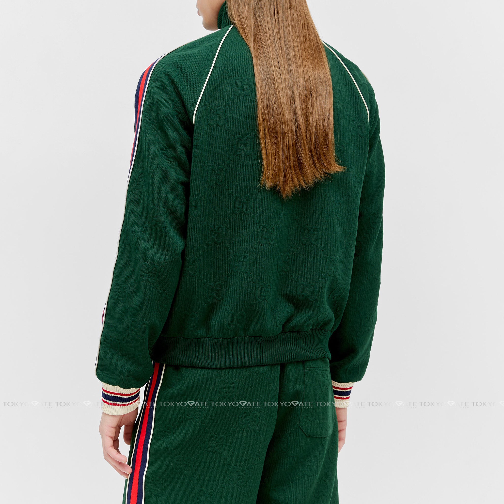 Áo khoác Gucci 662270 XJDE9 3754 GG Jacquard Jersey Zip Jacket Green