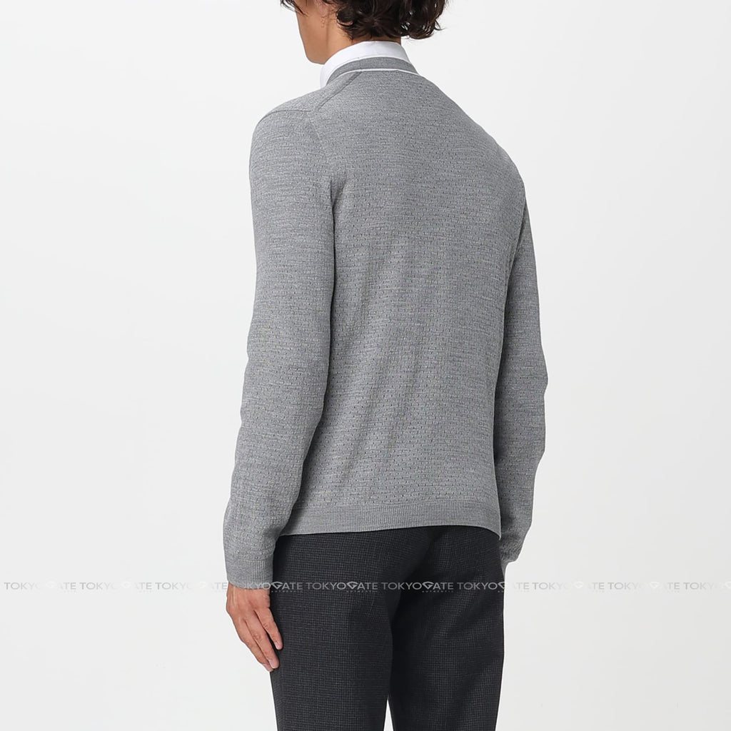 Áo khoác cardigan Gucci 834072 XKESP 1130 Intarsia Fine Wool Knit Grey