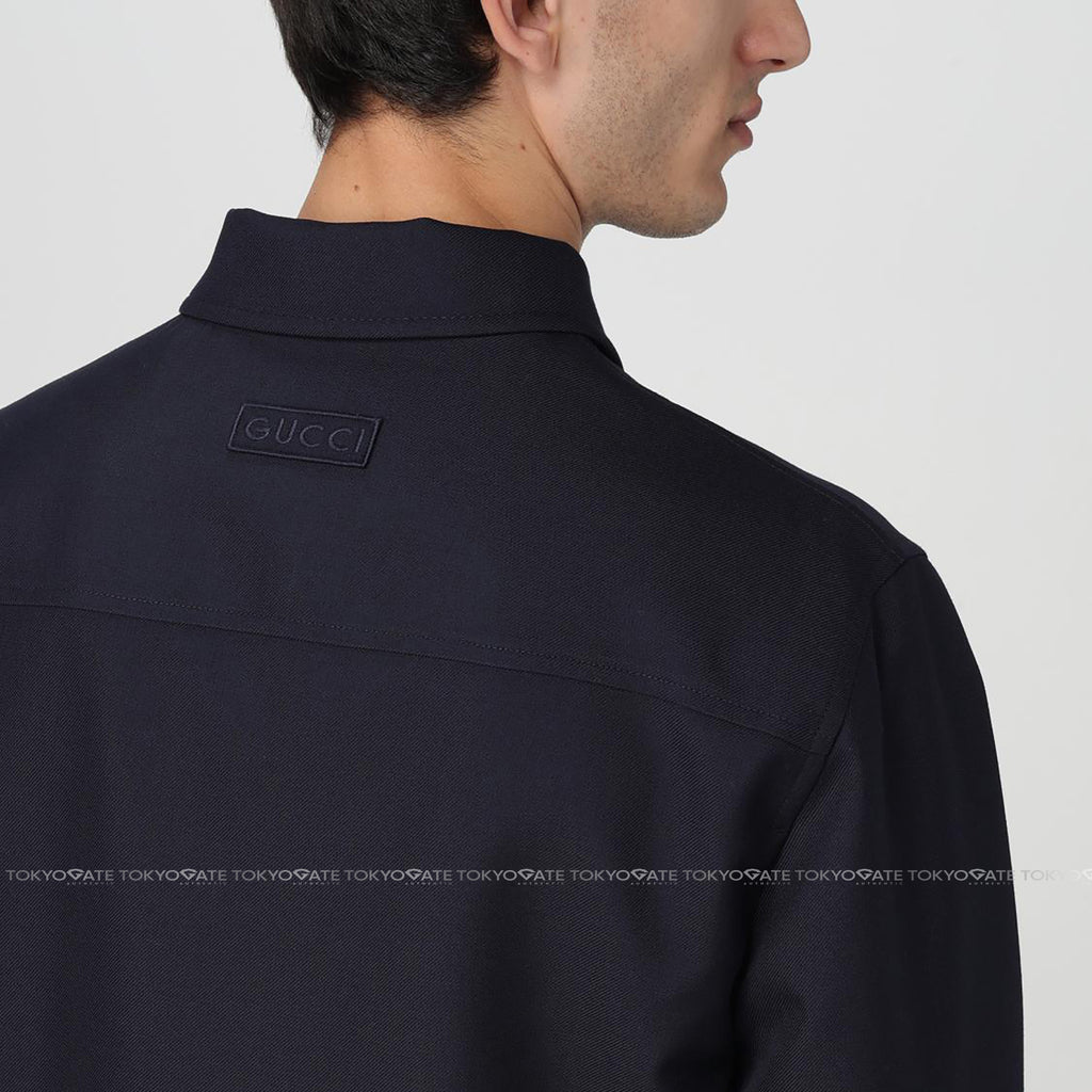 Áo khoác Gucci 762526 ZAP05 4590 Wool Twill Jacket In Navy