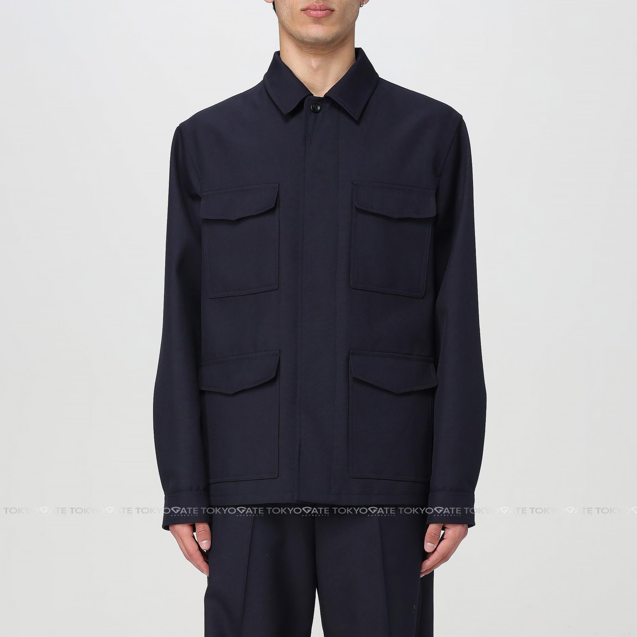 Áo khoác Gucci 762526 ZAP05 4590 Wool Twill Jacket In Navy