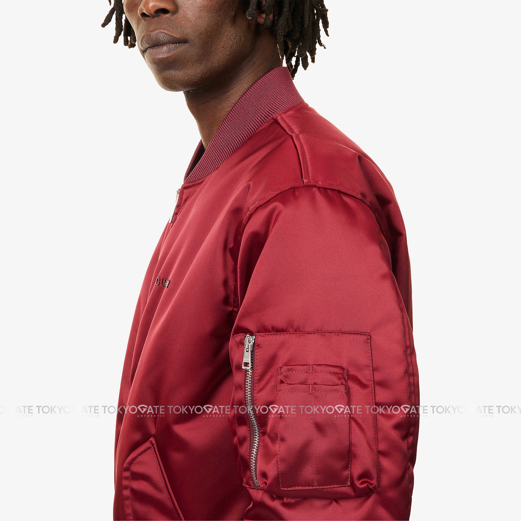 Áo khoác Gucci 823418 ZAADM 6052 Heavy Nylon Canvas Bomber Jacket In Dark Red