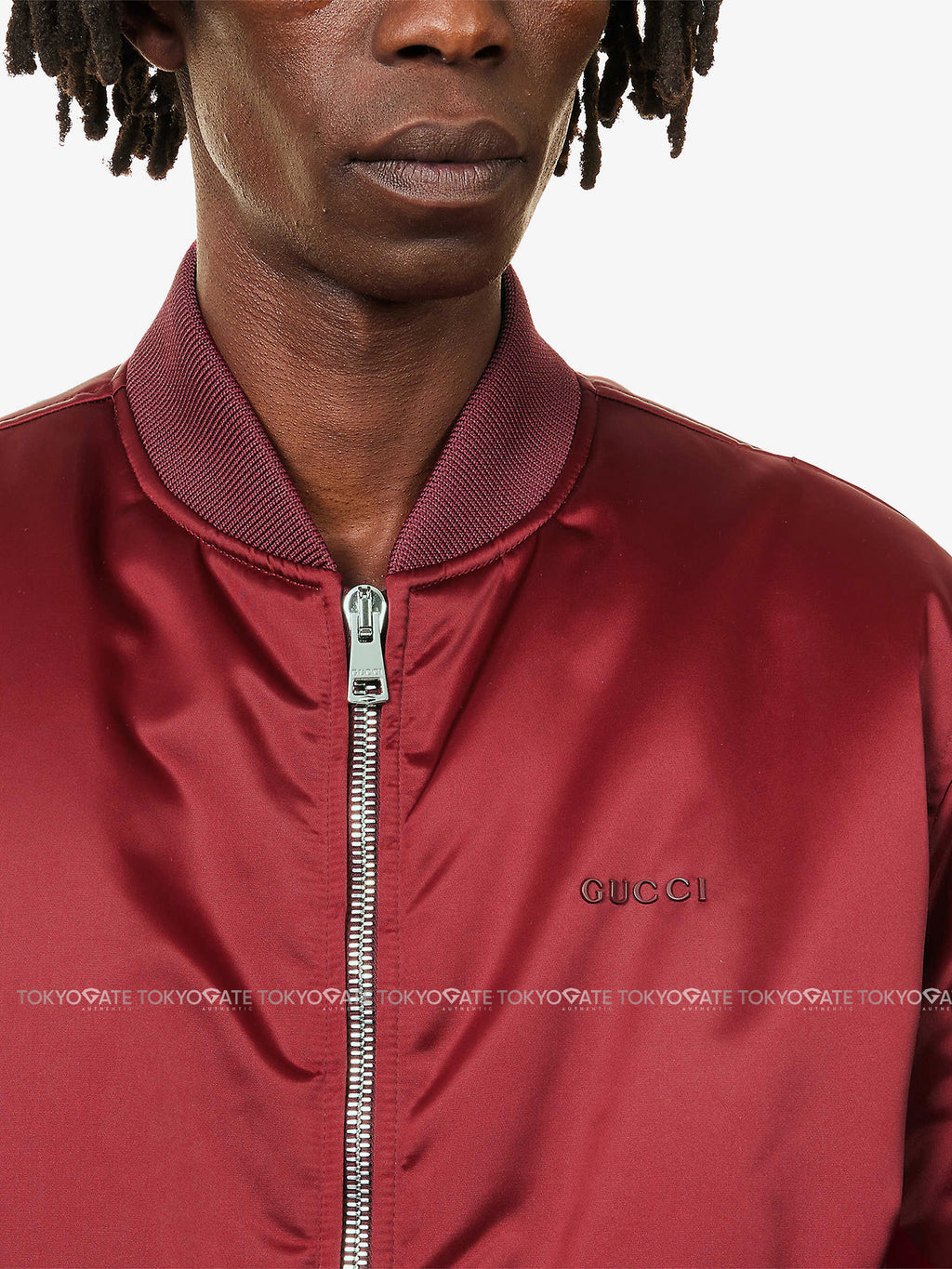 Áo khoác Gucci 823418 ZAADM 6052 Heavy Nylon Canvas Bomber Jacket In Dark Red