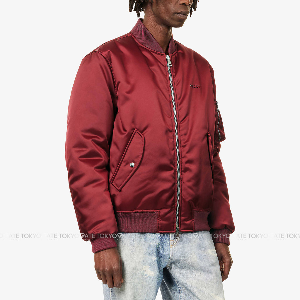Áo khoác Gucci 823418 ZAADM 6052 Heavy Nylon Canvas Bomber Jacket In Dark Red