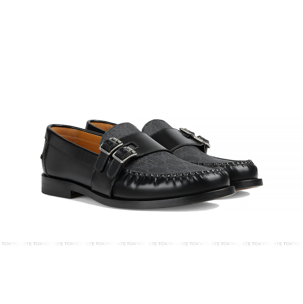 Giày Gucci 762312 17X30 1000 GG Monogram Buckle Loafer Black