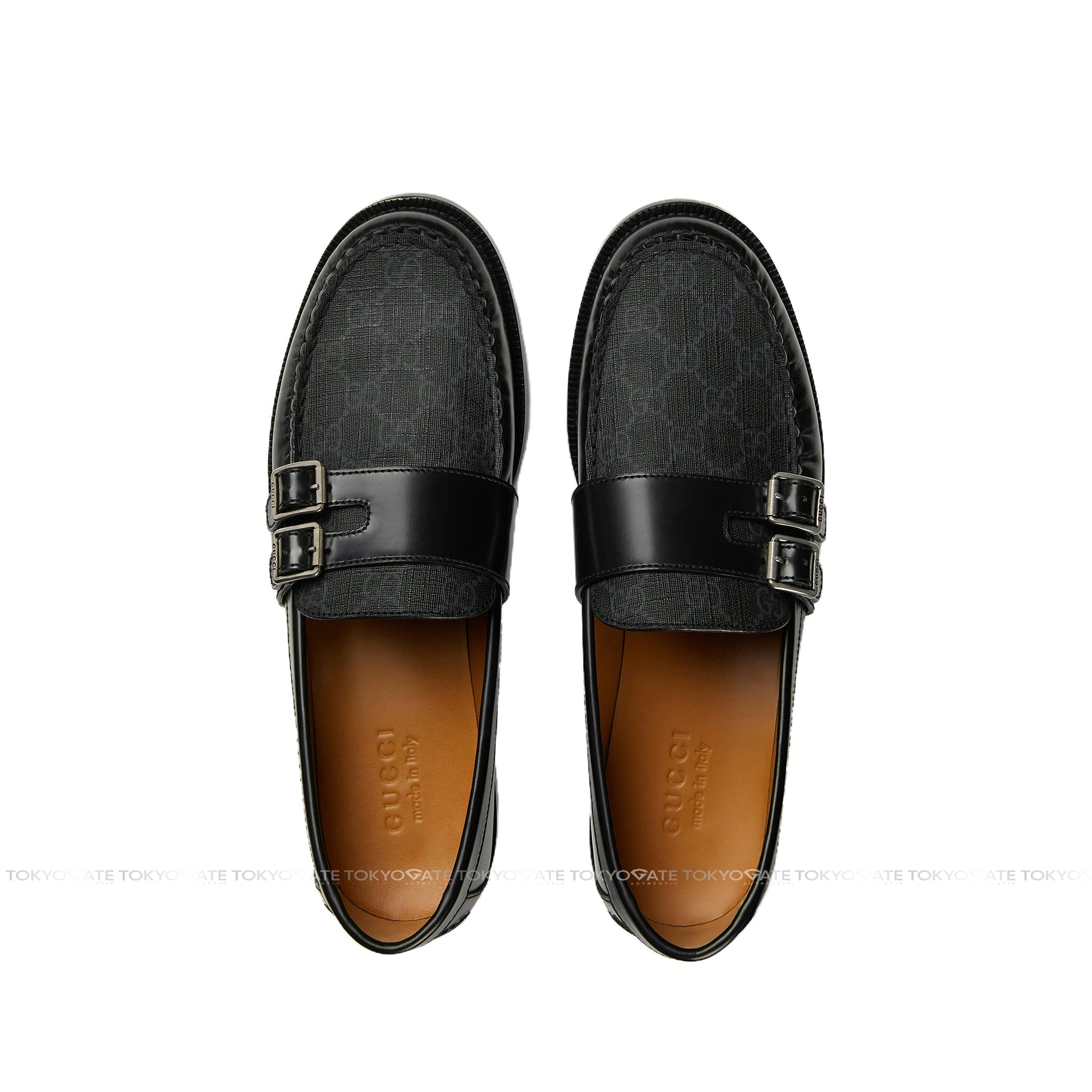 Giày Gucci 762312 17X30 1000 GG Monogram Buckle Loafer Black