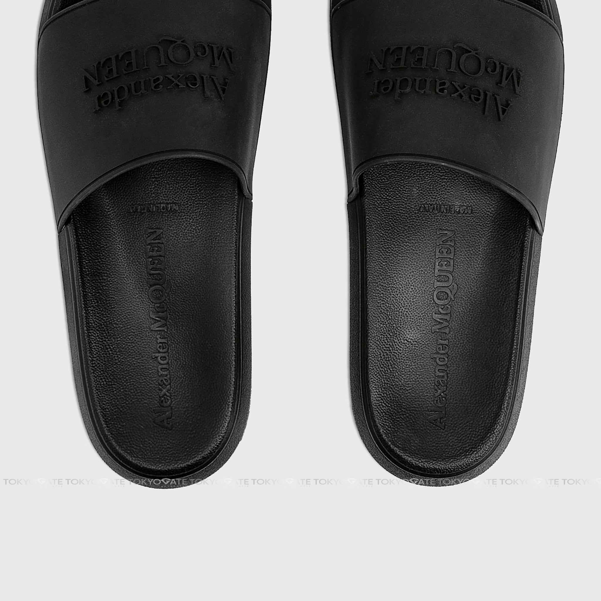 Dép Alexander McQueen 666983 Rubber Slides Black