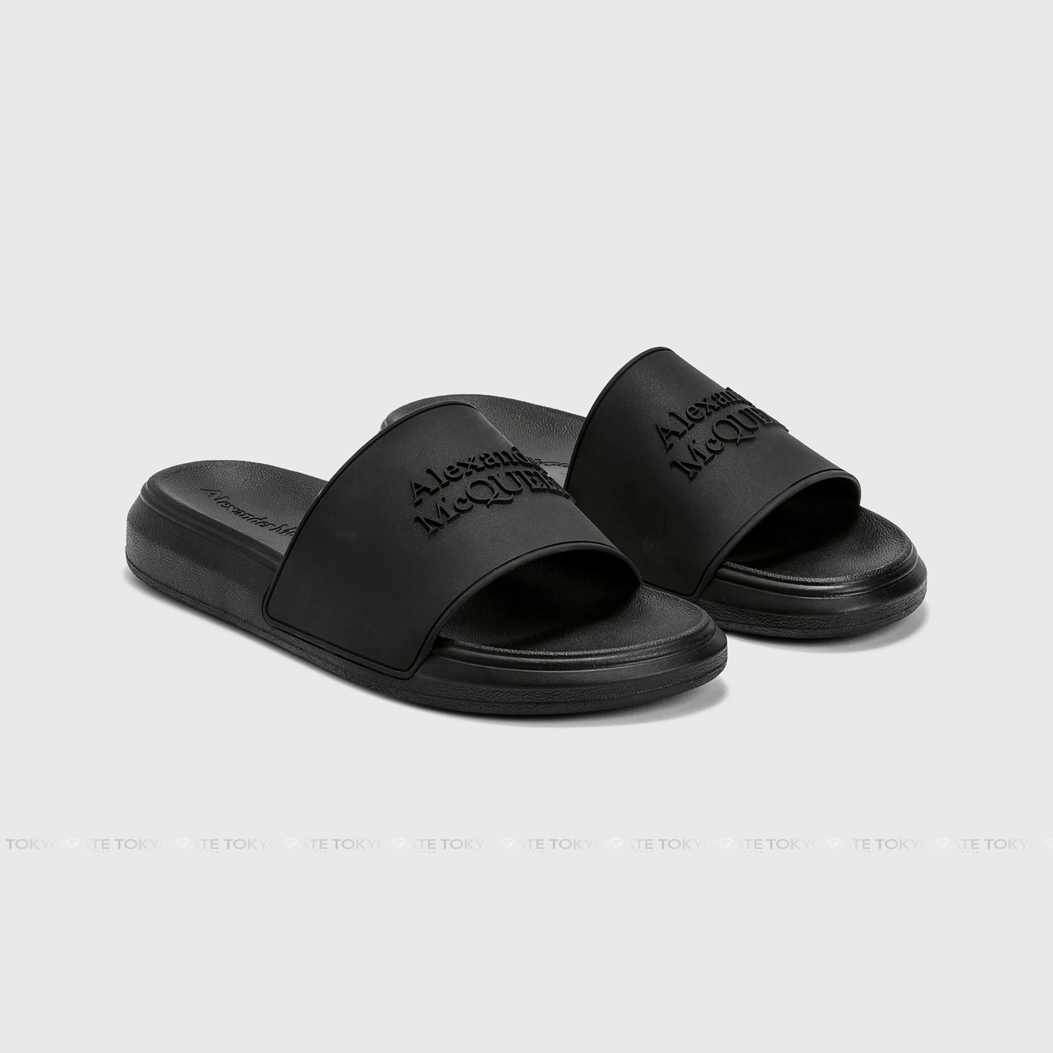 Dép Alexander McQueen 666983 Rubber Slides Black