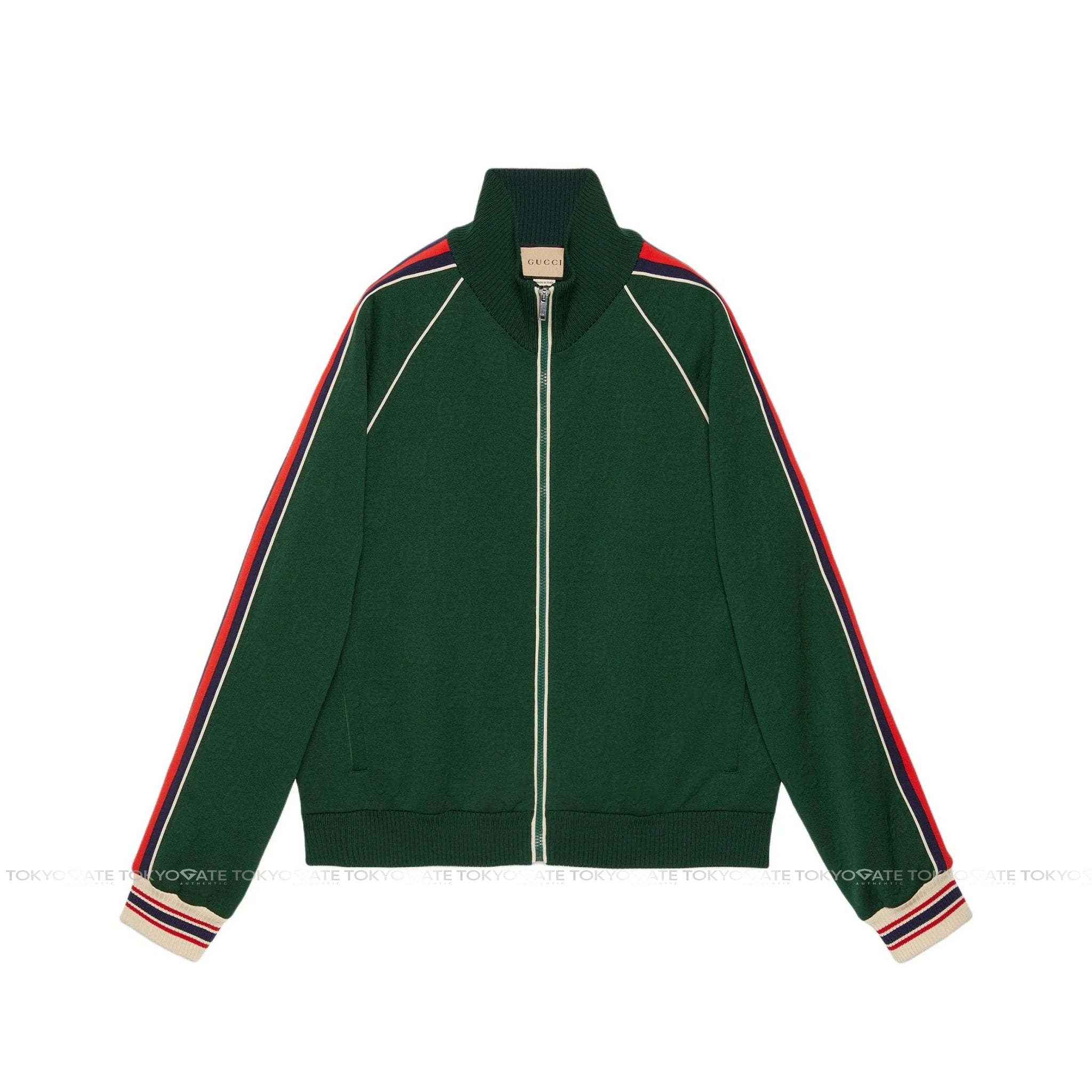 Áo khoác Gucci 662270 XJDE9 3754 GG Jacquard Jersey Zip Jacket Green