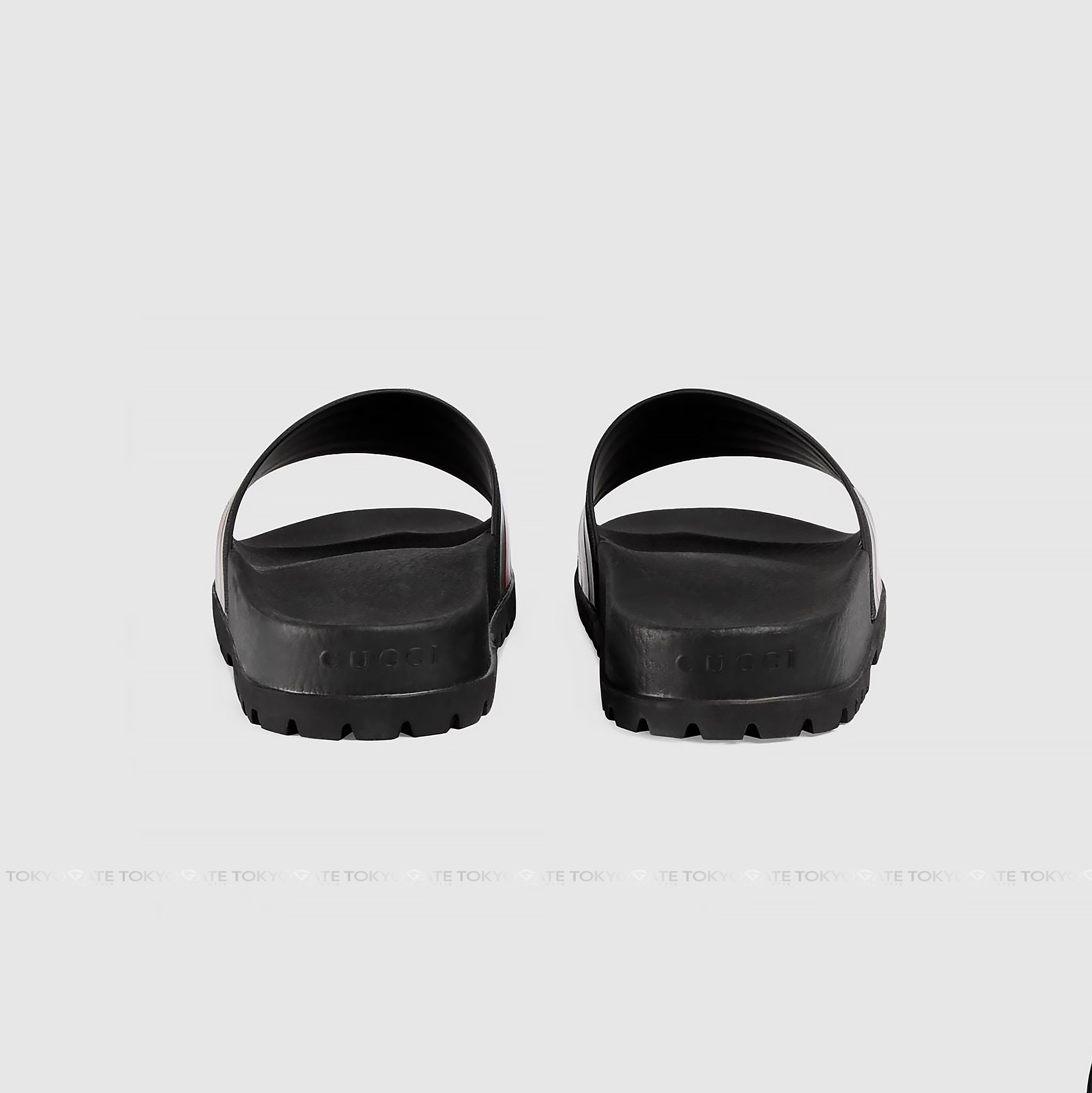 Dép Gucci 429469 GIB10 1098 Slide Sandal With Web Black