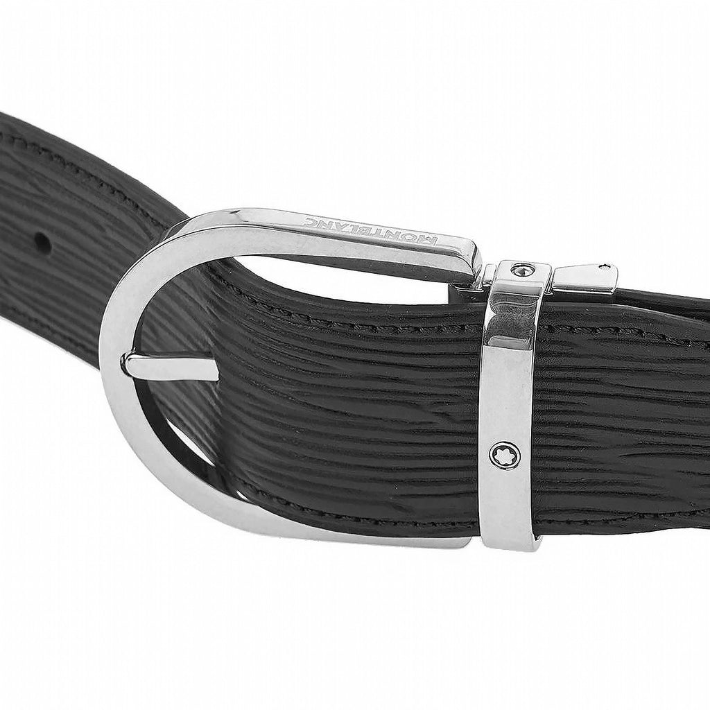 Dây lưng Montblanc MB131172 Black Grey Leather Belt