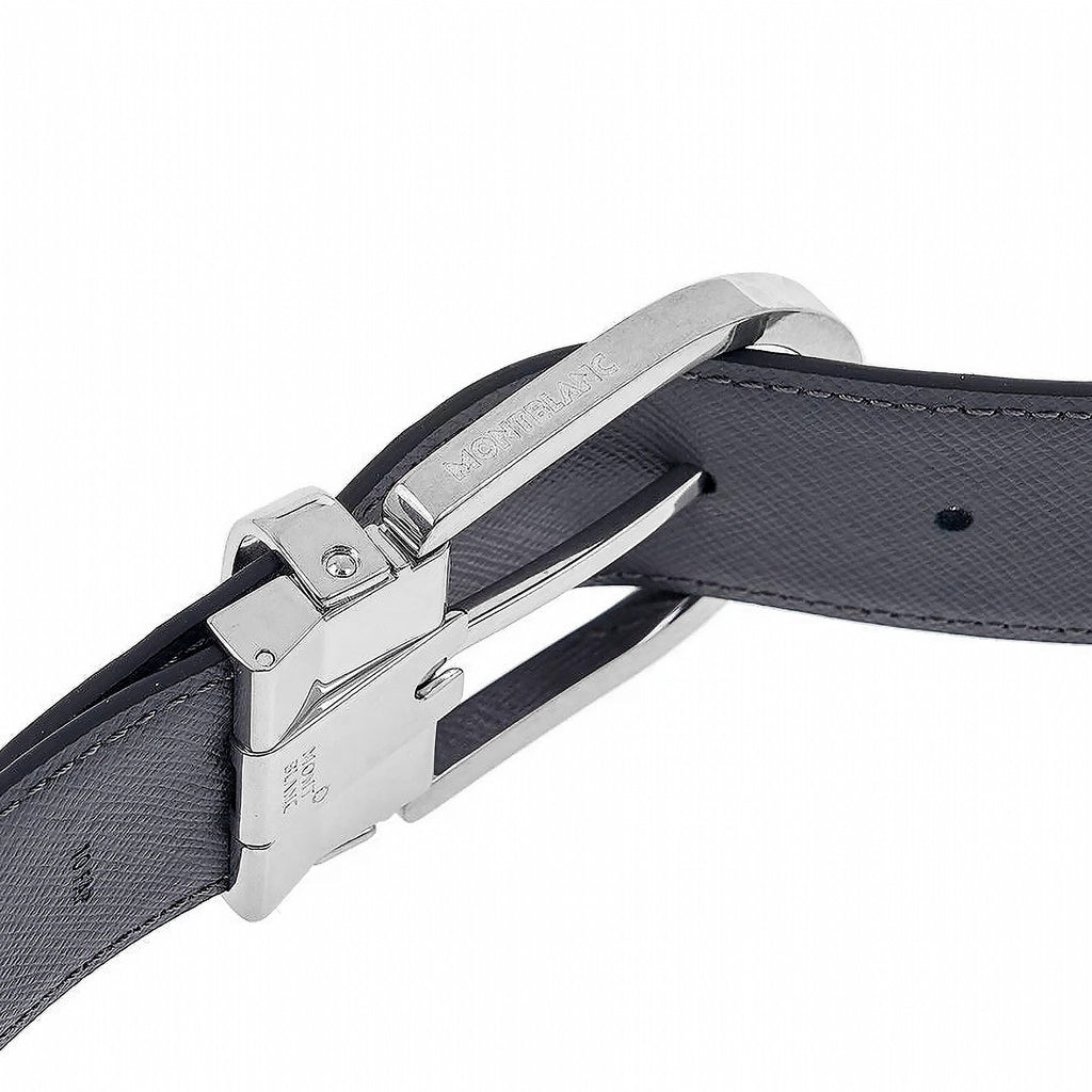 Dây lưng Montblanc MB131172 Black Grey Leather Belt