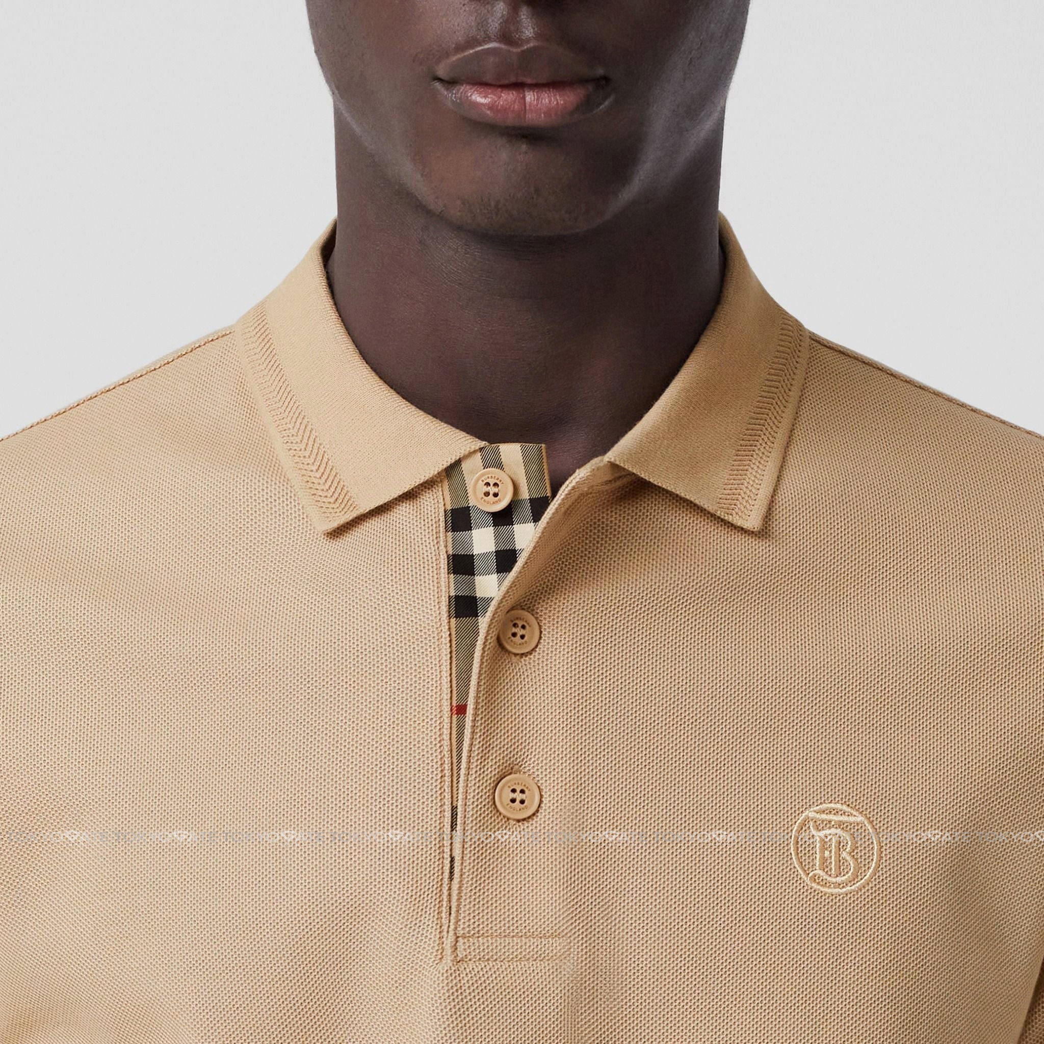 Áo polo Burberry 8057088 Eddie TB Soft Fawn Slim Fit
