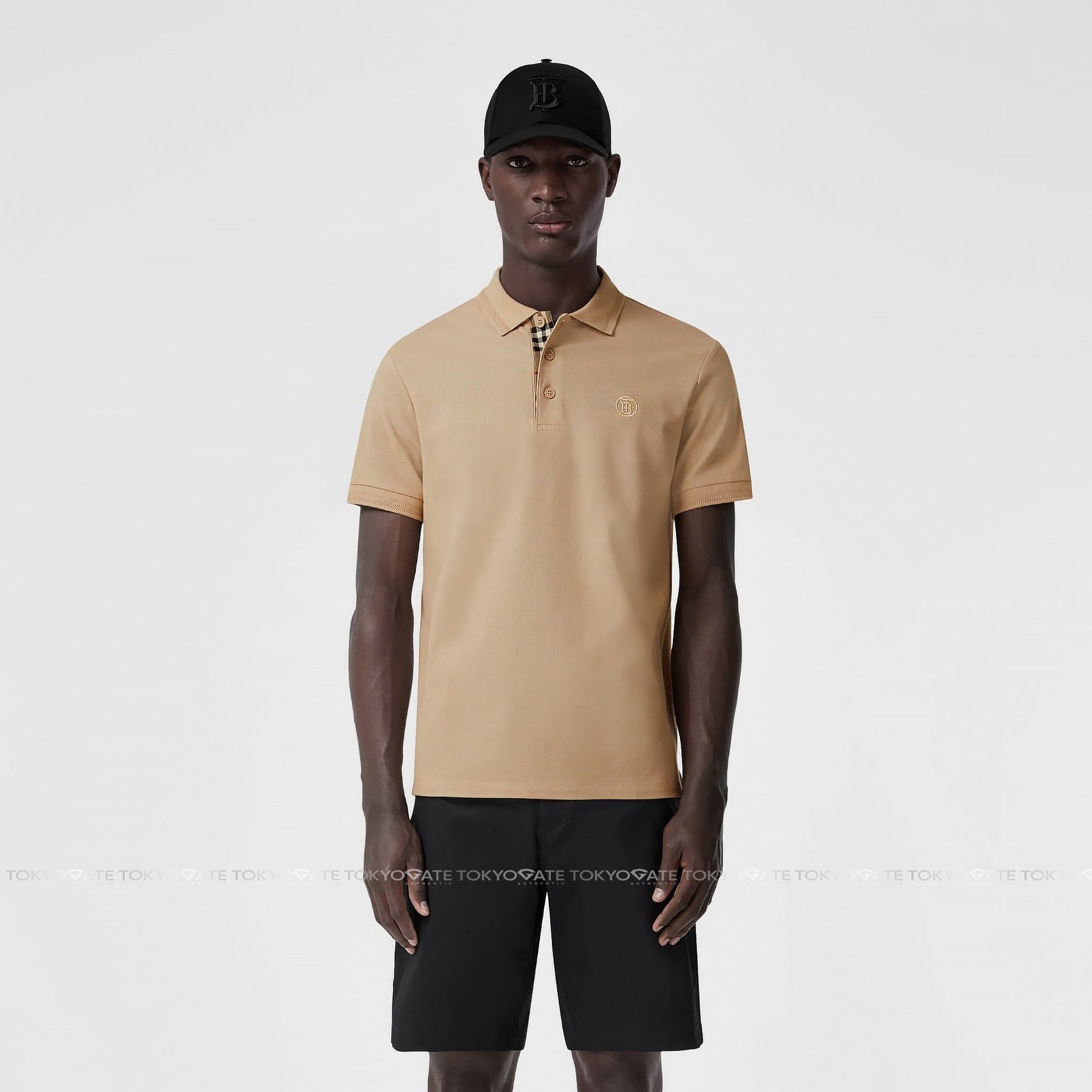 Áo polo Burberry 8057088 Eddie TB Soft Fawn Slim Fit