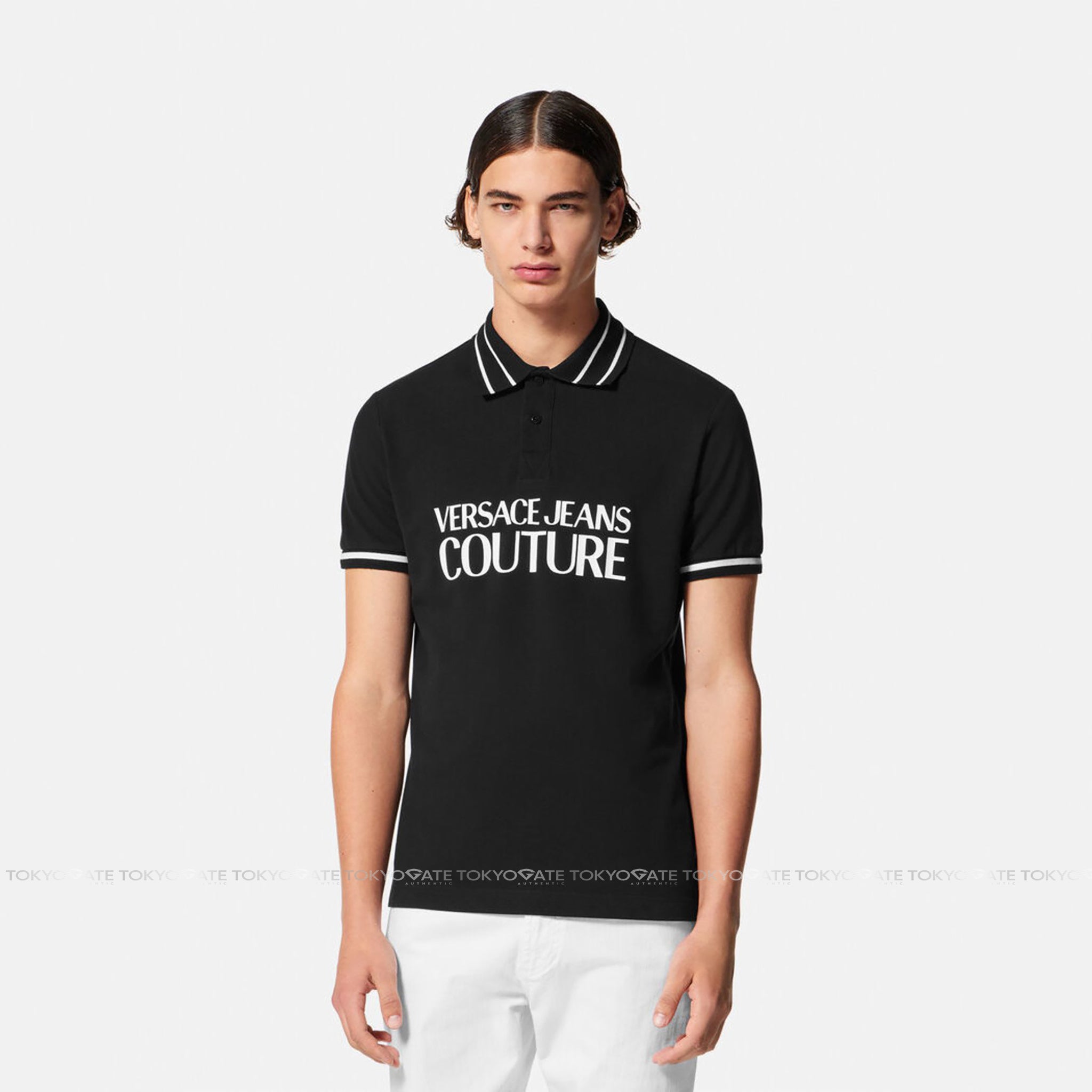 Áo polo Versace 74GAGT03 CJ01O 899 Black Regular Fit
